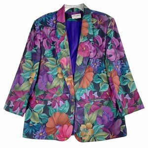 Vintage Multicolor Floral Women's Jacket